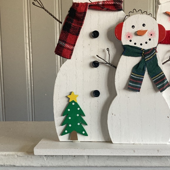 NWT- Precious Wooden Snowman ⛄️ Family Decoration Sign - Picture 7 of 17